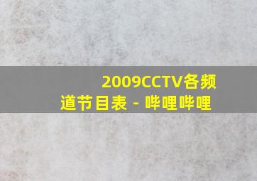 2009CCTV各频道节目表 - 哔哩哔哩